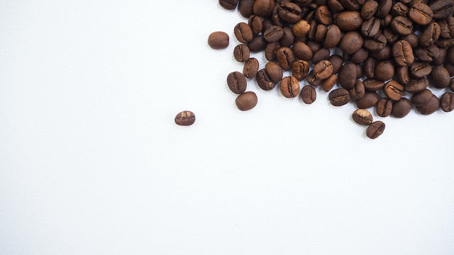 scattered coffee beans