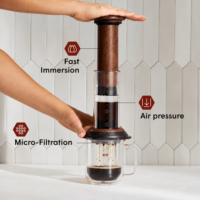 AeroPress Coffee Maker - Premium Walnut