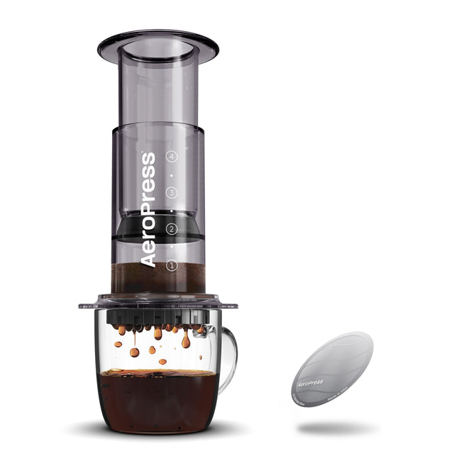 AeroPress Clear Colour Coffee Maker & Stainless Steel Filter Bundle